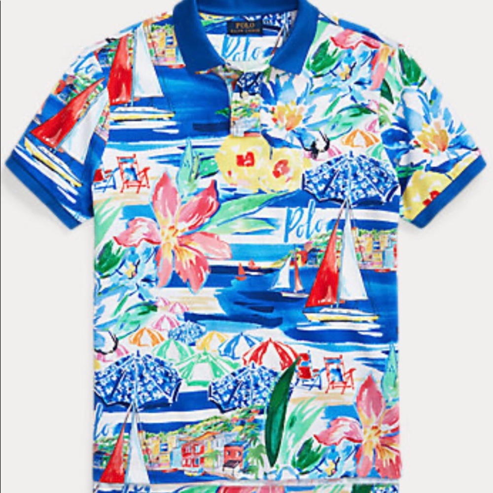 Polo Ralph Lauren Classic Fit Riviera-Print Polo Shirt